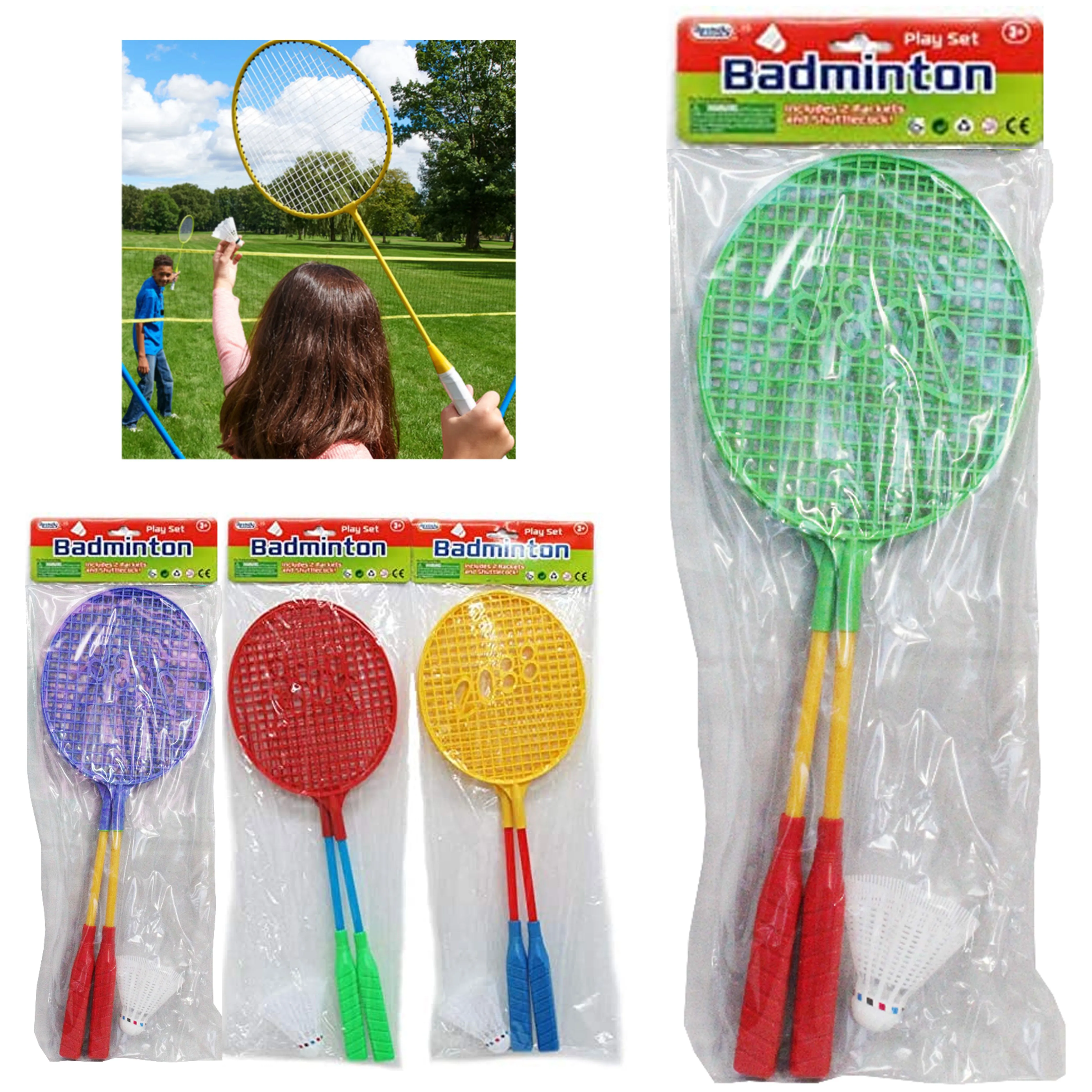 6 Pc Kids Badminton Racket Game Toy Outdoor Shuttlecock Birdie Set Tennis Fun