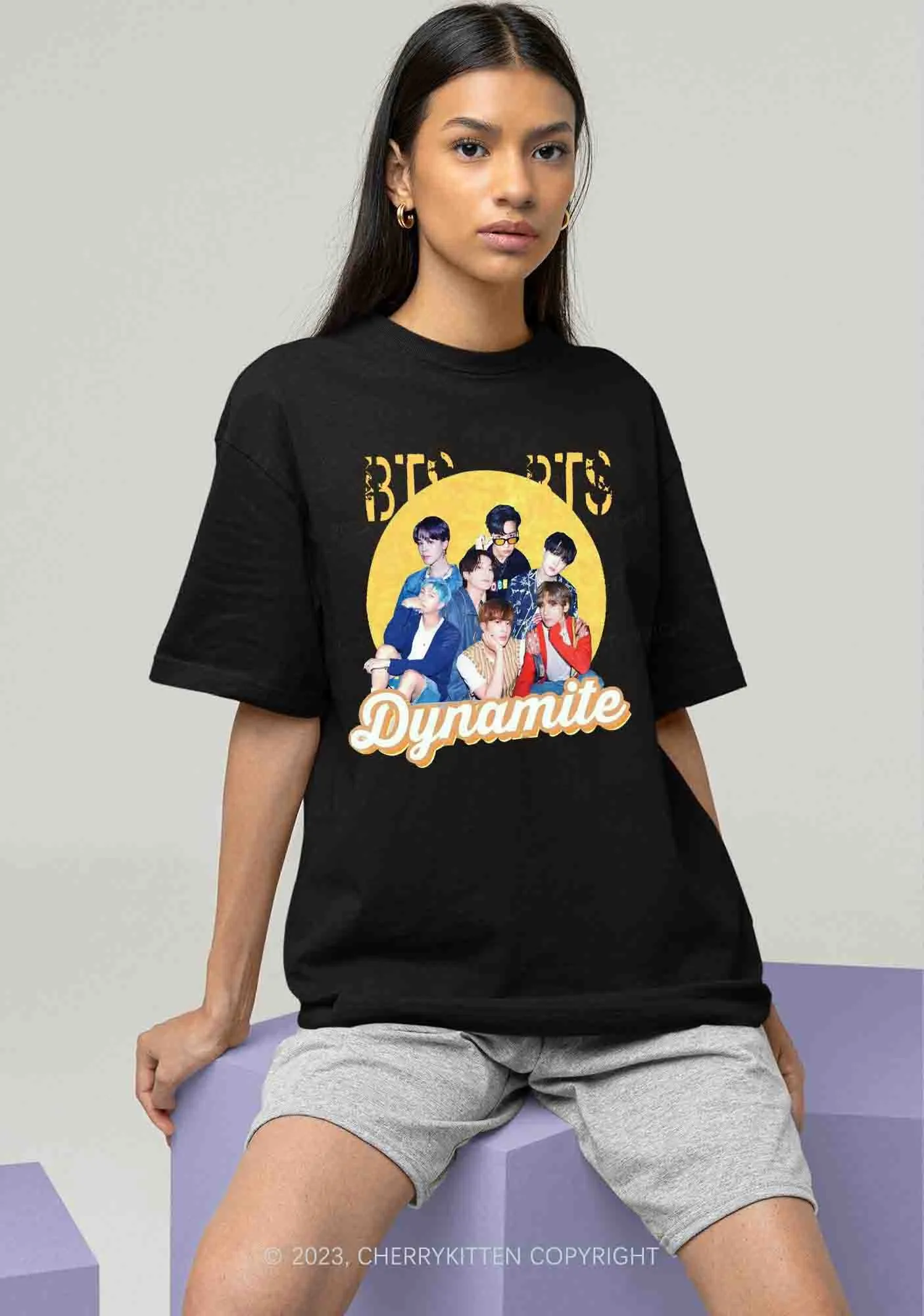 Bangtan Dynamite Kpop Y2K Chunky Shirt Cherrykitten