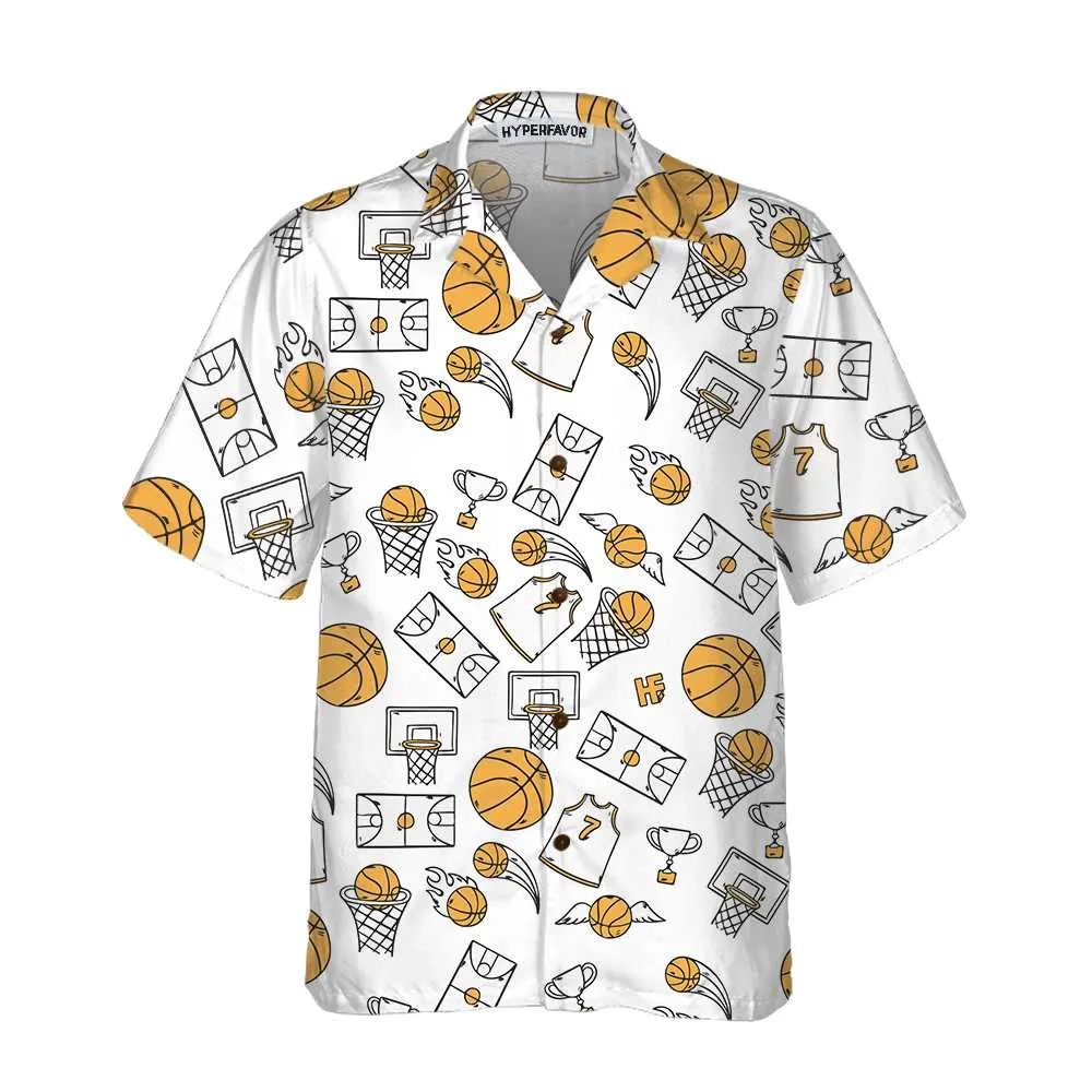 Basketball Pattern Hawaiian Shirt, Basketball Pattern Hawaiian Shirt For Adults, Best Basketball Shirt For Basketball Players