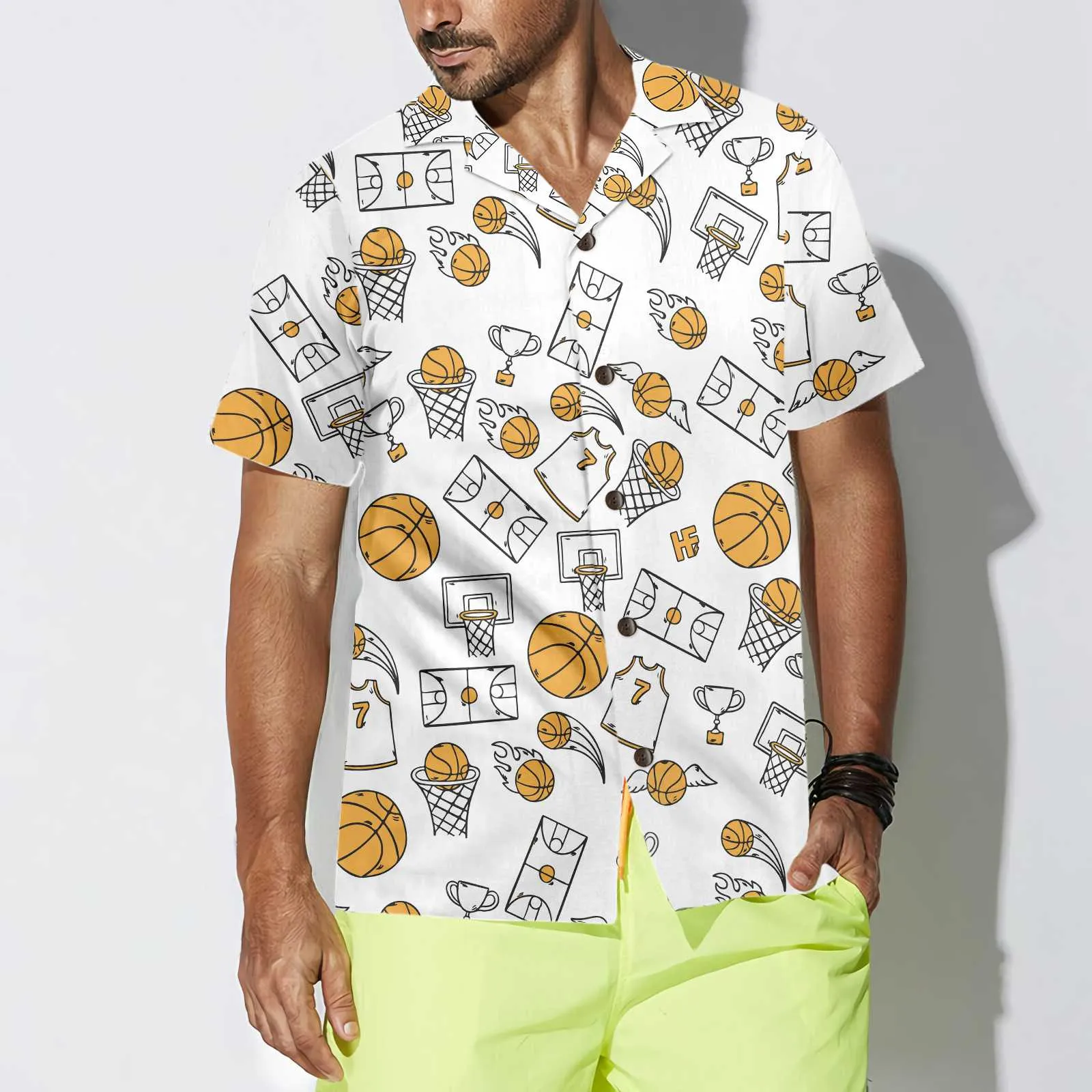 Basketball Pattern Hawaiian Shirt, Basketball Pattern Hawaiian Shirt For Adults, Best Basketball Shirt For Basketball Players