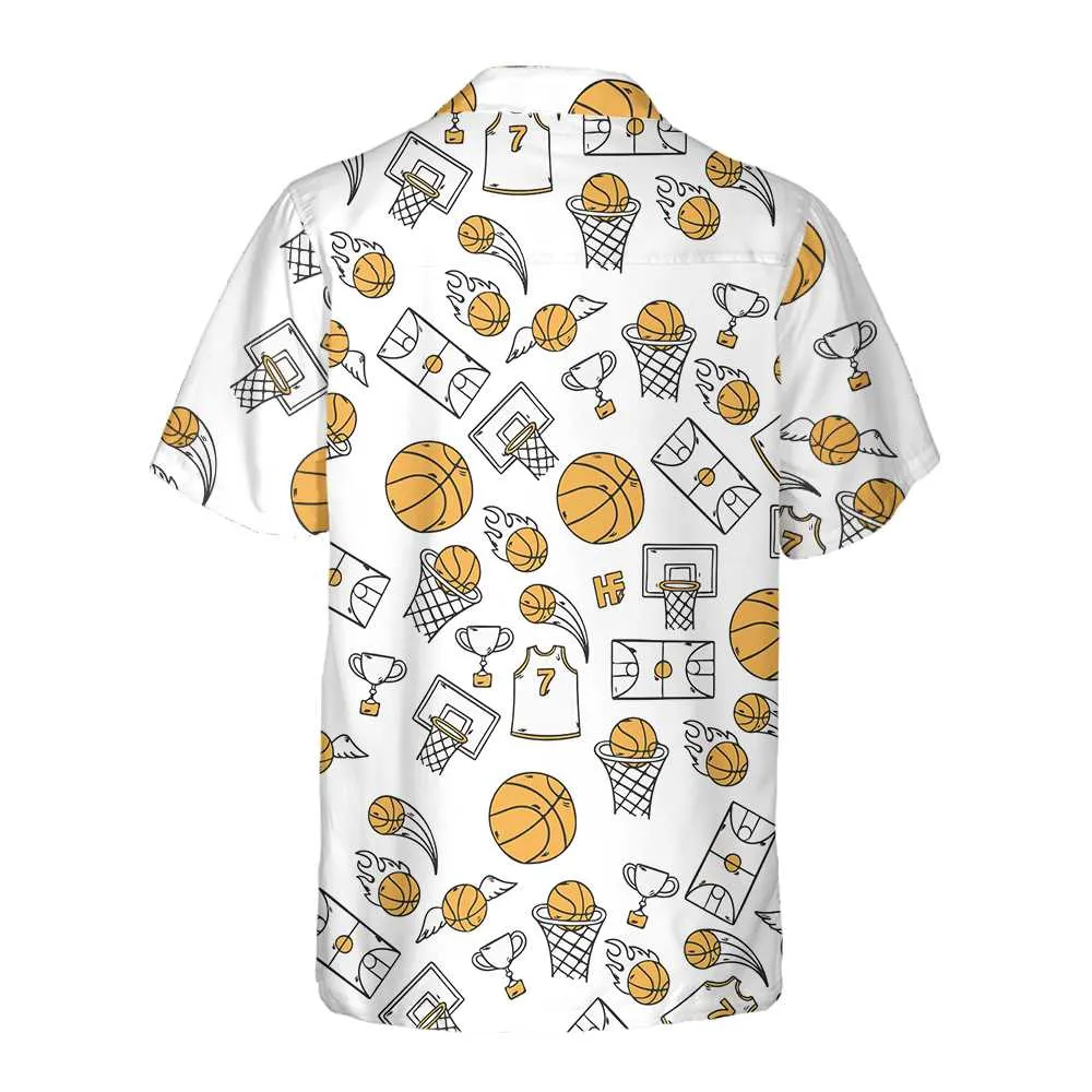 Basketball Pattern Hawaiian Shirt, Basketball Pattern Hawaiian Shirt For Adults, Best Basketball Shirt For Basketball Players