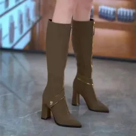 Black Friday Sale:50% OFFPointed Toe Chunky Heel Knee High Boots