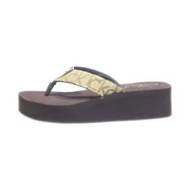 Calvin Klein Slippers Fabric Brown Colour For Women
