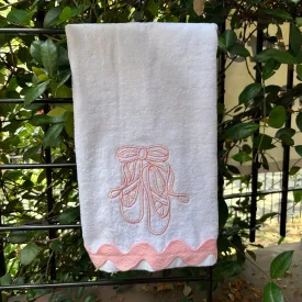 EMBROIDERED RICK RACK TOWEL BALLET SLIPPERS