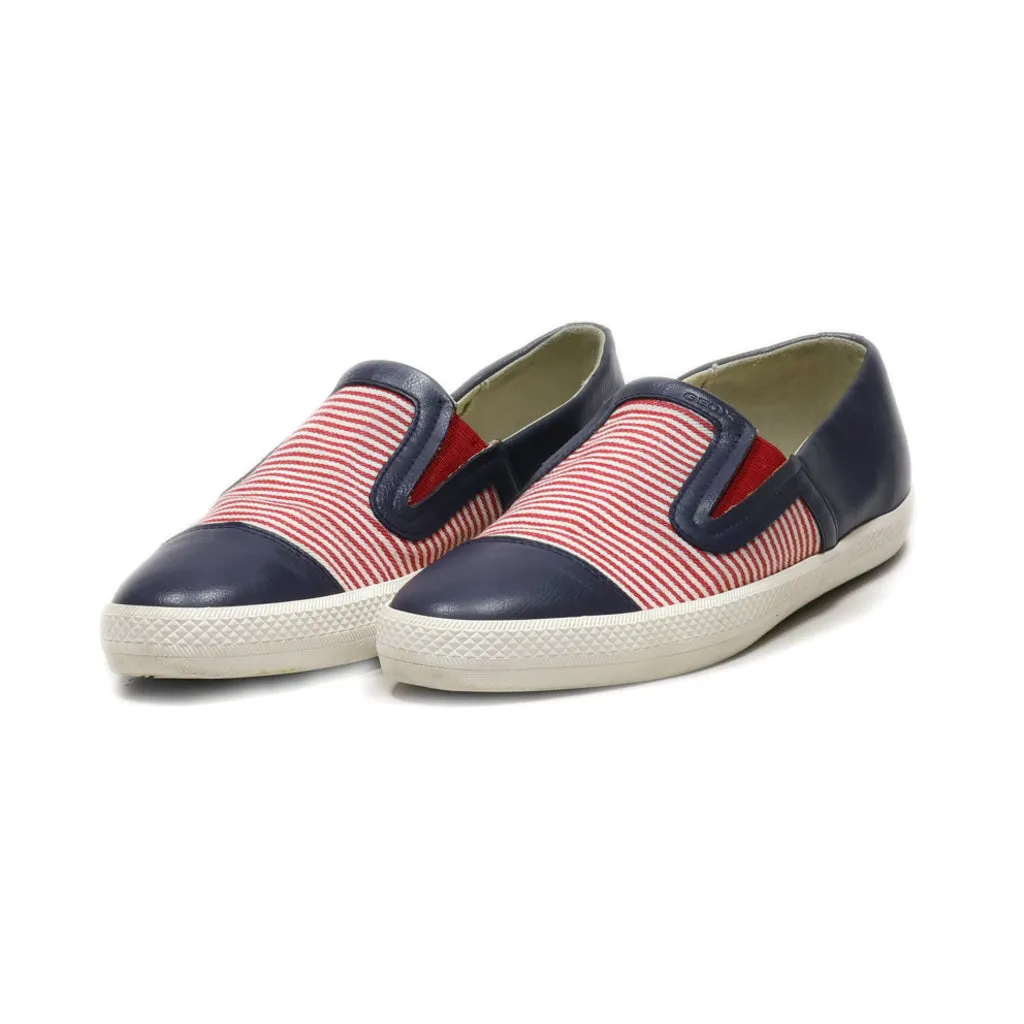 Geox Slip Ons Fabric Blue Colour For Women