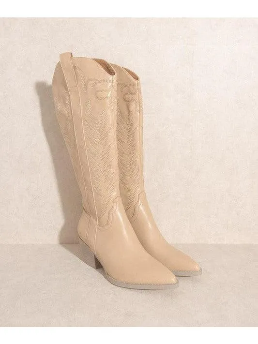 Hey Girl Hey Knee High White Boots