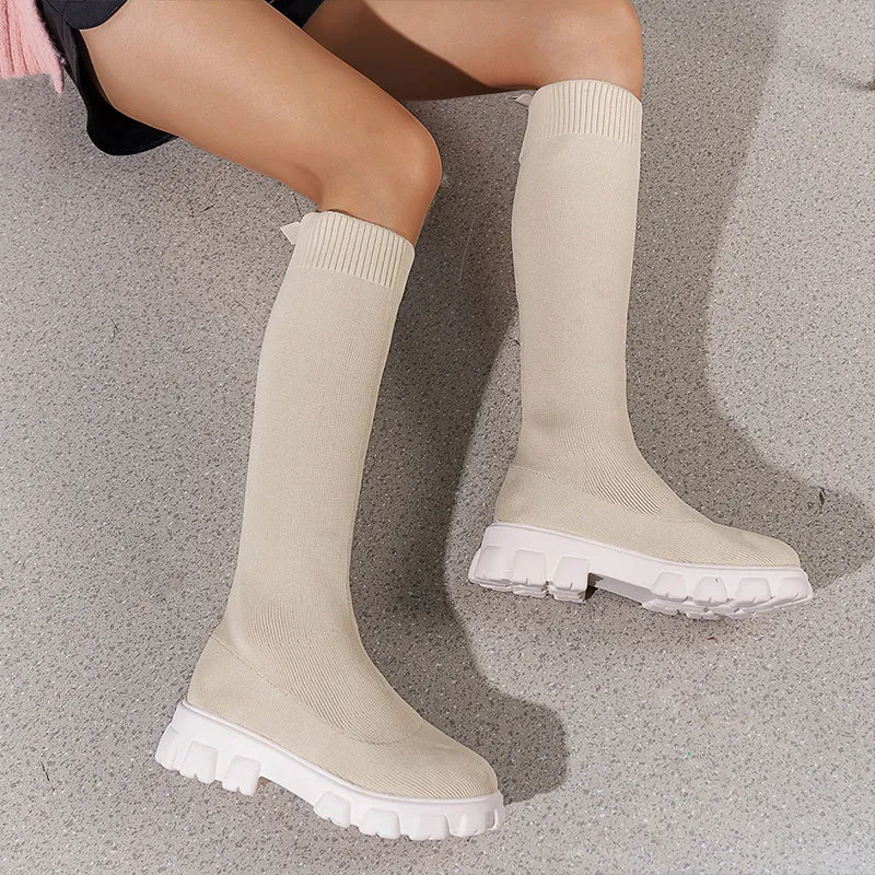 HOT SALE 49% OFFWomen's Trendy Knit Knee-High Sock Boots