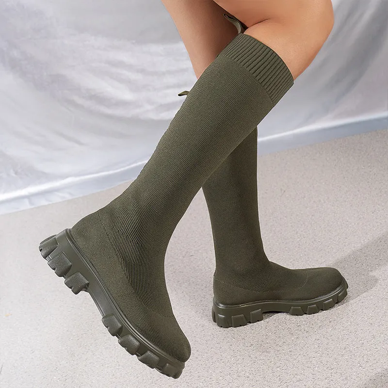 HOT SALE 49% OFFWomen's Trendy Knit Knee-High Sock Boots