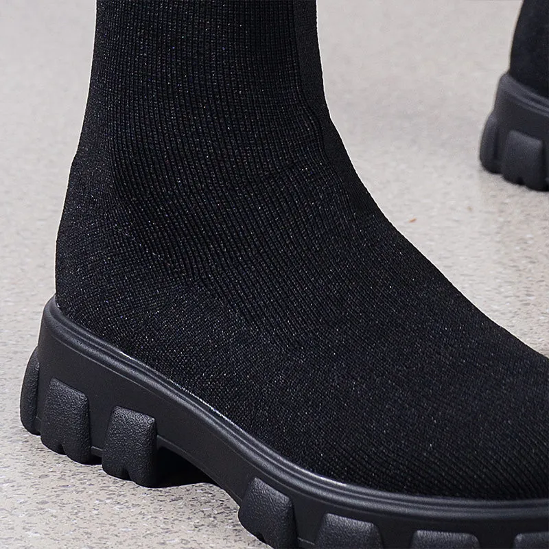 HOT SALE 49% OFFWomen's Trendy Knit Knee-High Sock Boots