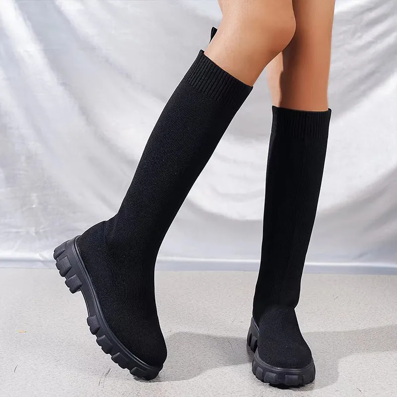 HOT SALE 49% OFFWomen's Trendy Knit Knee-High Sock Boots