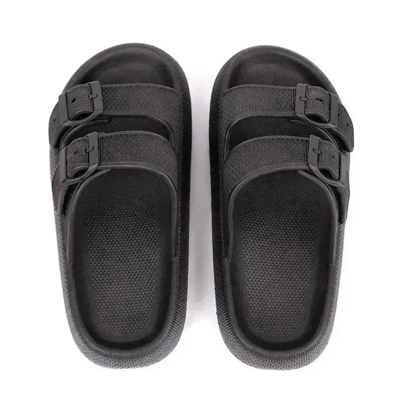 Platform Slippers Women's Summer Buckle Home Shoes Fashion Outdoor Wear Soft Bottom Sandals Ladies Slippers