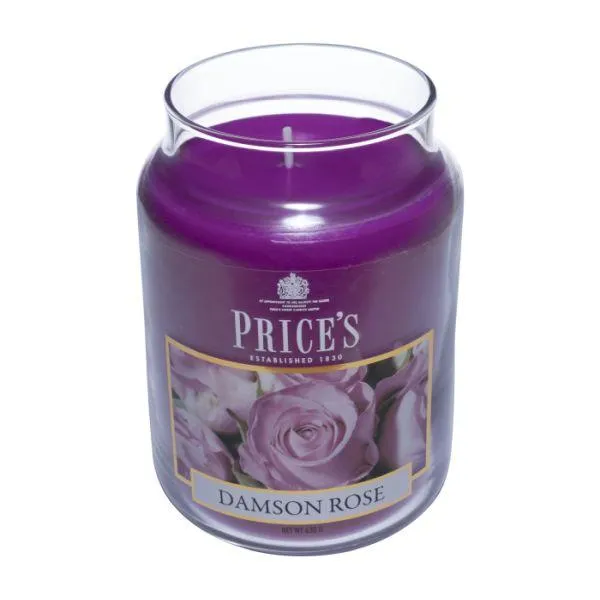 Prices Candles Scented Large Jar - Damson Rose