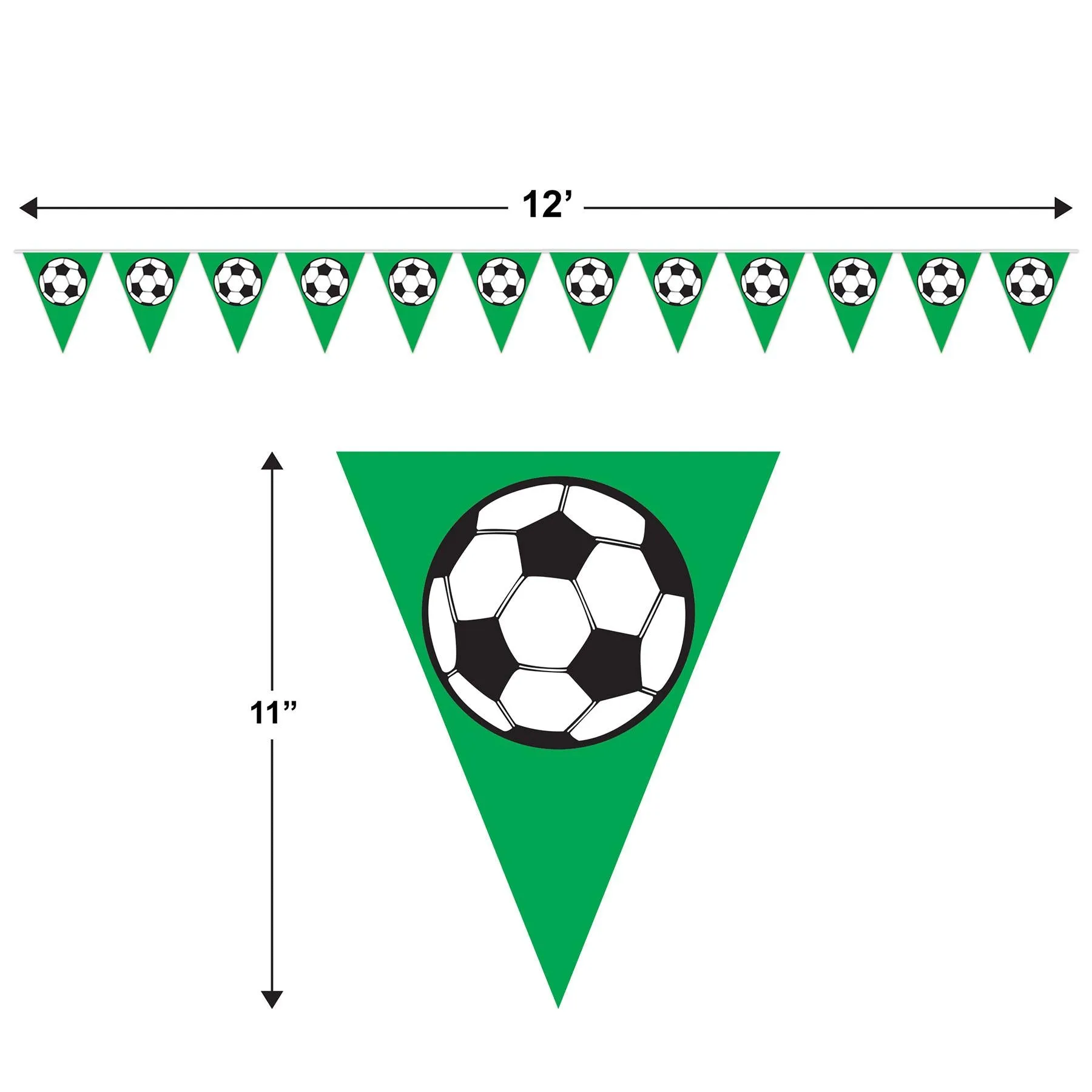 Soccer Ball Party Pennant Banner