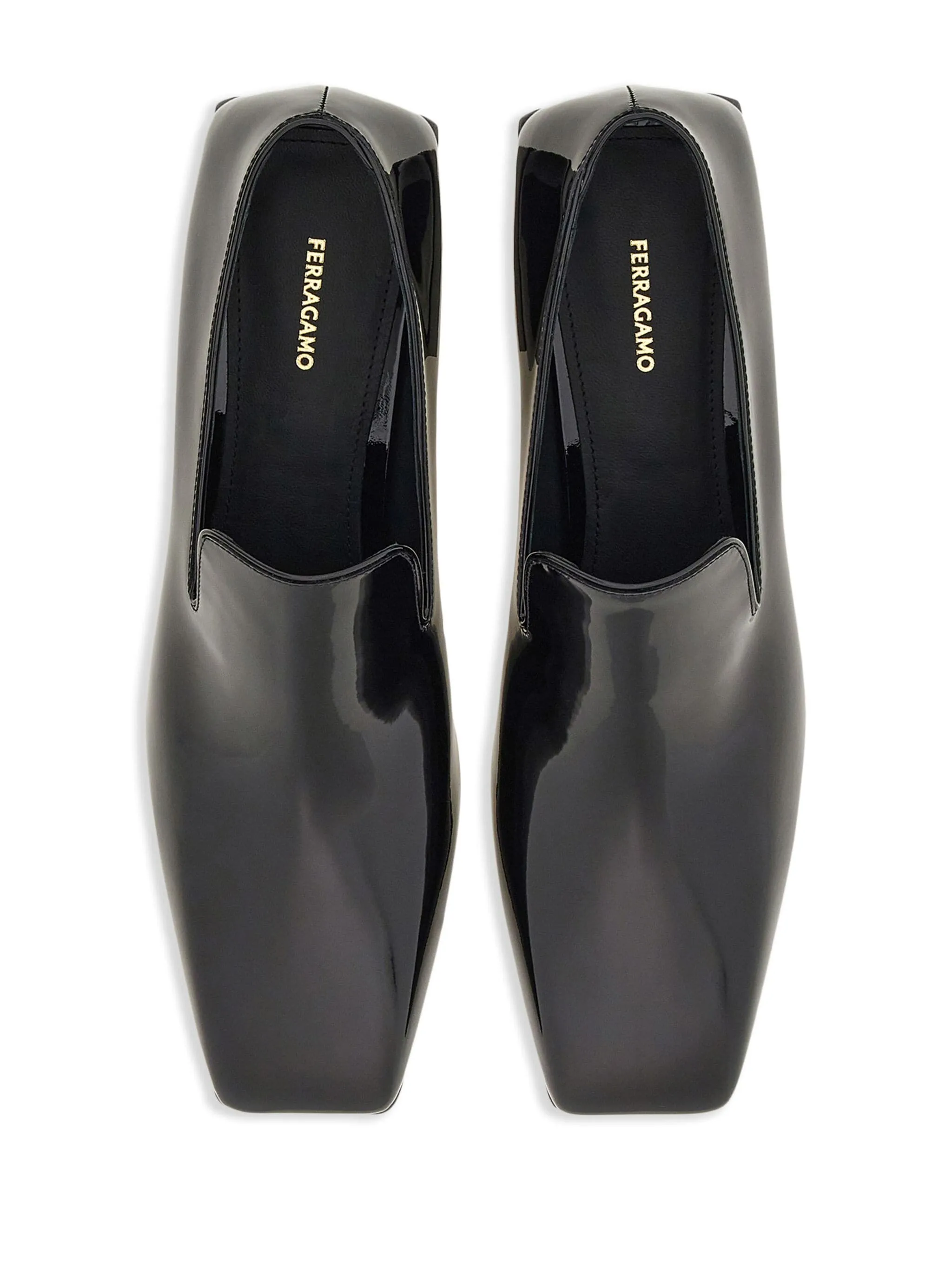 Square Toe Patent Leather Moccasins