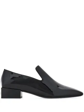 Square Toe Patent Leather Moccasins