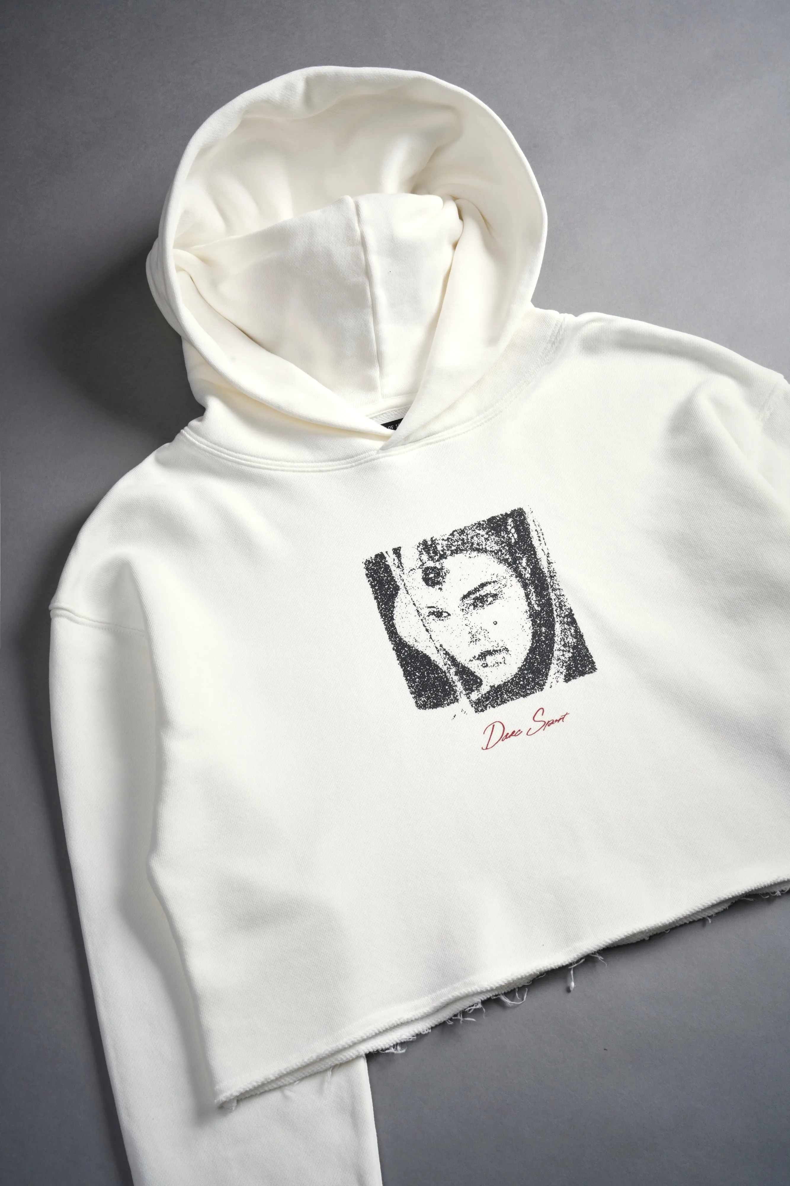 The Queen "Wyoming" (Cropped) Hoodie in Cream