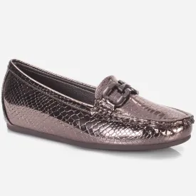 Womens "ELENA" Wedge Comfy Slide In Moccasins