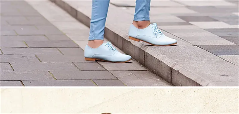 YAERNI Spring women oxford shoes ballerina flats shoes women genuine leather shoes moccasins lace up loafers white  051